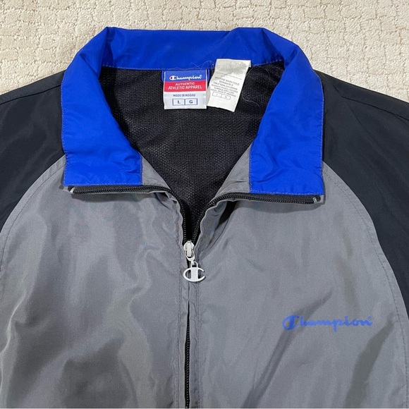 Champion Men’s Black Grey And Blue Windbreaker Size Lg - Picture 4 of 9